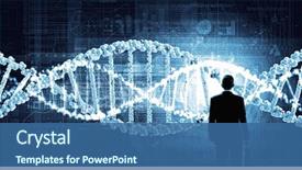  Presentation with virtual - Slide deck with virtual panel with dna background and a ocean colored foreground