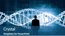  Presentation with virtual - Cool new slide deck with virtual panel with dna backdrop and a ocean colored foreground