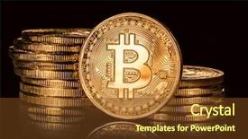  Presentation with blockchain technology - Cool new theme with virtual private network - shiny physical bitcoins on black backdrop and a tawny brown colored foreground