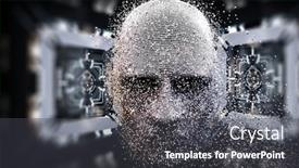  Presentation with artificial intelligence virtual reality - Slide deck with virtual-reality-and-artificial-intelligence background and a dark gray colored foreground