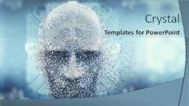  Presentation with artificial intelligence virtual reality - Presentation theme having virtual-reality-and-artificial-intelligence background and a light blue colored foreground