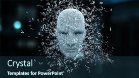  Presentation with artificial intelligence virtual reality - Presentation theme consisting of virtual-reality-and-artificial-intelligence background and a ocean colored foreground