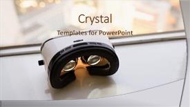  Presentation with virtual - Slide deck enhanced with virtual reality device playing music background and a lemonade colored foreground