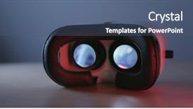  Presentation with virtual reality - Amazing slide set having virtual reality device with red backdrop and a  colored foreground