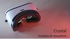  Presentation with virtual reality - PPT theme having virtual reality device with red background and a  colored foreground