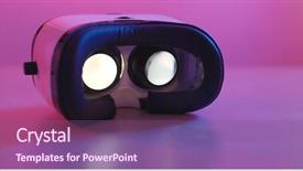  Presentation with virtual reality therapy - Slide set having virtual reality device with video background and a  colored foreground