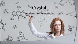  Presentation with chemical - Amazing slide set having virtual reality education - woman chemist working with chemical backdrop and a light gray colored foreground