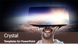  Presentation with mixed reality - Amazing presentation having virtual reality experience and technologies backdrop and a violet colored foreground