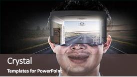  Presentation with mixed reality - Amazing presentation design having virtual reality experience and technologies backdrop and a gray colored foreground