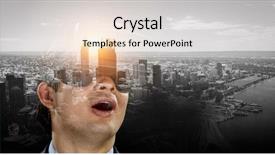  Presentation with mixed reality - Colorful slide set enhanced with virtual reality experience and technologies backdrop and a  colored foreground