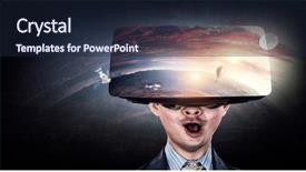  Presentation with experience - Presentation design consisting of virtual reality experience and technologies background and a  colored foreground