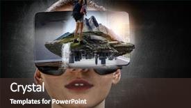  Presentation with mixed reality - Presentation design enhanced with virtual reality experience and technologies background and a tawny brown colored foreground