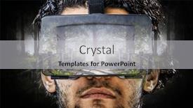  Presentation with mixed reality - Slide set with virtual-reality-experience-and-technologies background and a light gray colored foreground