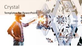  Presentation with virtual reality - Slide set consisting of virtual-reality-experience-technologies background and a lemonade colored foreground