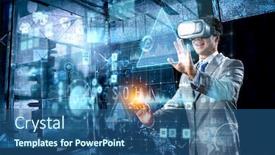  Presentation with mixed reality - Beautiful slide deck featuring virtual-reality-experience-technologies backdrop and a ocean colored foreground