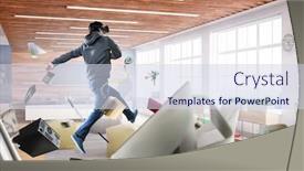  Presentation with mixed reality - PPT layouts featuring virtual-reality-experience-technologies background and a sky blue colored foreground