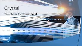  Presentation with mixed reality - Audience pleasing presentation theme consisting of virtual-reality-experience-technologies backdrop and a light blue colored foreground