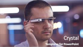  Presentation with virtual reality - Beautiful slide set featuring virtual reality gadget computer technology backdrop and a violet colored foreground