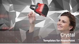  Presentation with effect - Slide deck enhanced with virtual reality headset with transition background and a gray colored foreground