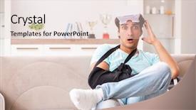 Presentation with motorsports motocross enduro rider - Amazing PPT layouts having virtual reality rehab - injured motorbike rider recovering backdrop and a lemonade colored foreground