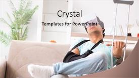  Presentation with rider - Cool new theme with virtual reality rehab - injured motorbike rider recovering backdrop and a  colored foreground