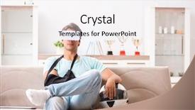  Presentation with virtual reality rehab - Cool new presentation with virtual reality rehab - injured motorbike rider recovering backdrop and a white colored foreground