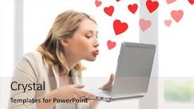  Presentation with online dating - Slides with virtual relationships online dating background and a soft green colored foreground