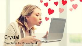  Presentation with online dating - Cool new slide deck with virtual relationships online dating backdrop and a lemonade colored foreground