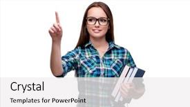  Presentation with young college student diagnosis of chlamydia - Audience pleasing slides consisting of girl touching screen - young student isolated backdrop and a white colored foreground