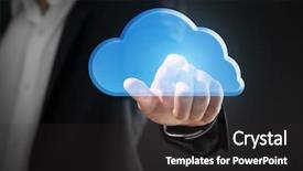  Presentation with virtual - Cool new presentation with virtual screen closeup cloud storage backdrop and a dark gray colored foreground