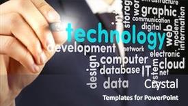  Presentation with information technology - Theme having virtual screen information technology concept background and a dark gray colored foreground