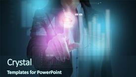  Presentation with cloud computing - Presentation design consisting of virtual screen of cloud background and a ocean colored foreground