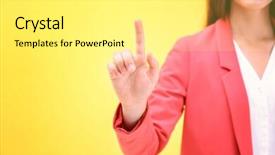  Presentation with touch screen virtual reality - Amazing presentation design having virtual screen on color background backdrop and a white colored foreground