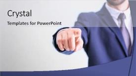  Presentation with touch screen virtual reality - Audience pleasing slide set consisting of virtual screen on light background backdrop and a  colored foreground