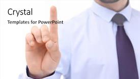  Presentation with touch screen virtual reality - PPT theme enhanced with virtual screen on white background background and a white colored foreground