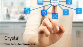  Presentation with smart home - Theme with virtual screen smart home control background and a coral colored foreground