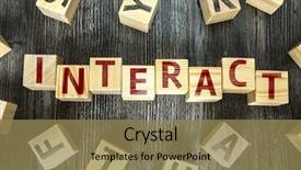  Presentation with blocks - Colorful presentation enhanced with virtual team - wooden blocks with the text backdrop and a coral colored foreground