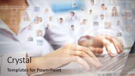  Presentation with virtual team - Audience pleasing PPT theme consisting of virtual team - young business person working backdrop and a soft green colored foreground