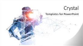  Presentation with virtual technology - Slide deck consisting of virtual technology world mixed media background and a white colored foreground