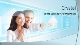  Presentation with new technology - Amazing slide deck having virtual touchscreen real estate backdrop and a sky blue colored foreground