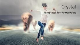  Presentation with entertainment - Audience pleasing presentation theme consisting of virtual zoo - most impressive entertainment technologies mixed backdrop and a light gray colored foreground