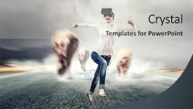  Presentation with entertainment - Slides with virtual zoo - most impressive entertainment technologies mixed background and a light gray colored foreground