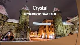  Presentation with night sky plane view - Theme consisting of virues - night view of viru gate background and a dark gray colored foreground