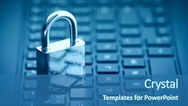  Presentation with computer virus - Amazing presentation theme having virus - computer security concept padlock backdrop and a ocean colored foreground