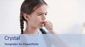  Presentation with allergy - Colorful slide deck enhanced with virus - cute little girl with allergy backdrop and a light blue colored foreground