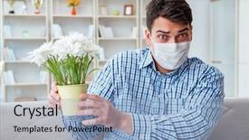  Presentation with medical virus - Colorful slide deck enhanced with plant virus - man suffering from allergy backdrop and a light blue colored foreground