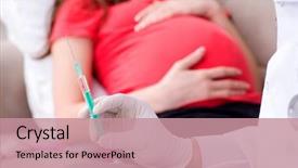  Presentation with pregnant woman doctor - Theme featuring virus - pregnant woman patient visiting doctor background and a coral colored foreground