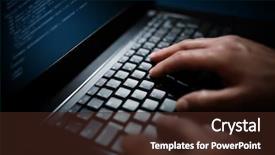  Presentation with computer hacker - Amazing slide deck having virus - programmer or computer hacker typing backdrop and a wine colored foreground
