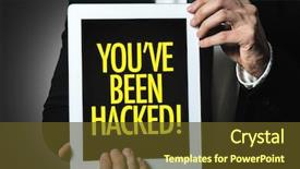  Presentation with anti virus - Presentation theme having anti virus - you've been hacked background and a tawny brown colored foreground