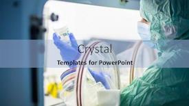  Presentation with virus - Beautiful theme featuring virus-antidote-being-prepared backdrop and a light blue colored foreground